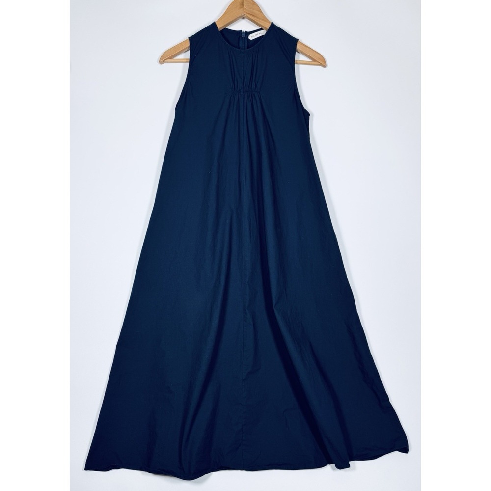 Fill The Bill Maxi Dress Free Size Navy Blue Sleeveless Japanese Minimalist
